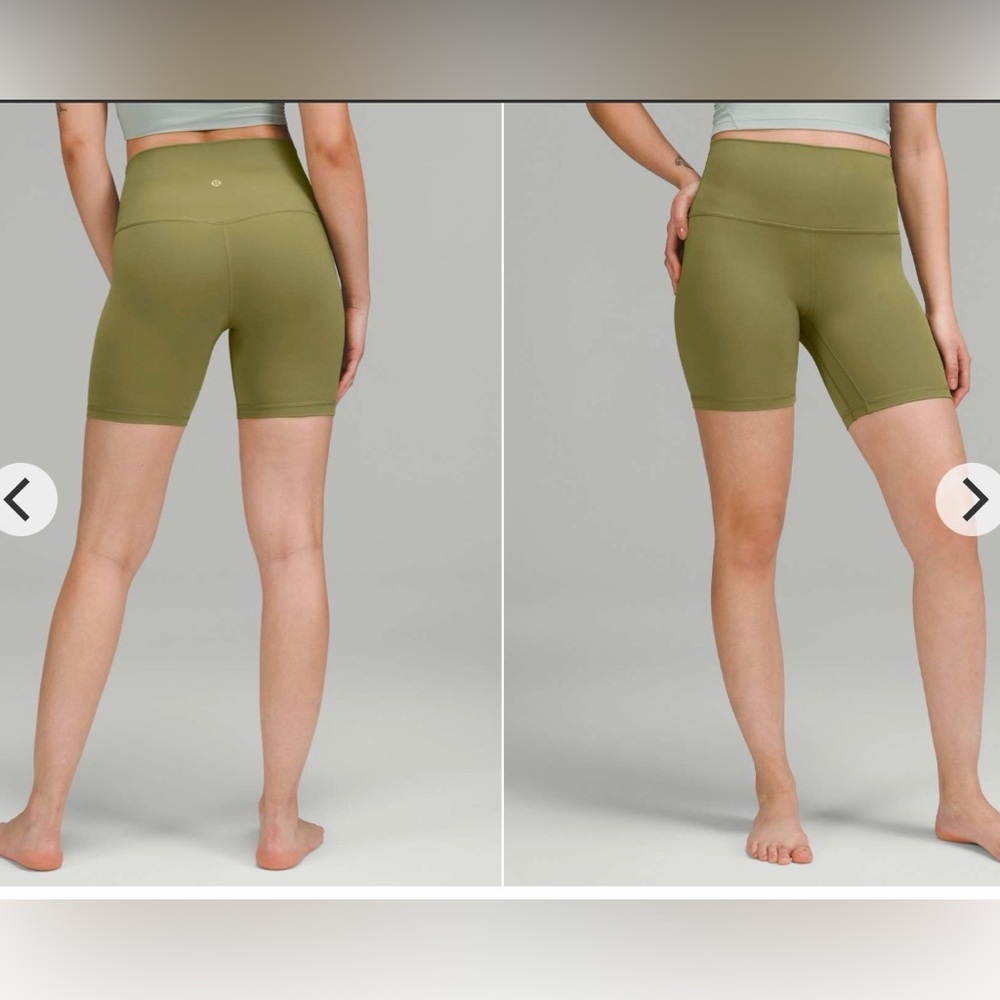 lululemon athletica Olive Green High-Rise Bike Shorts